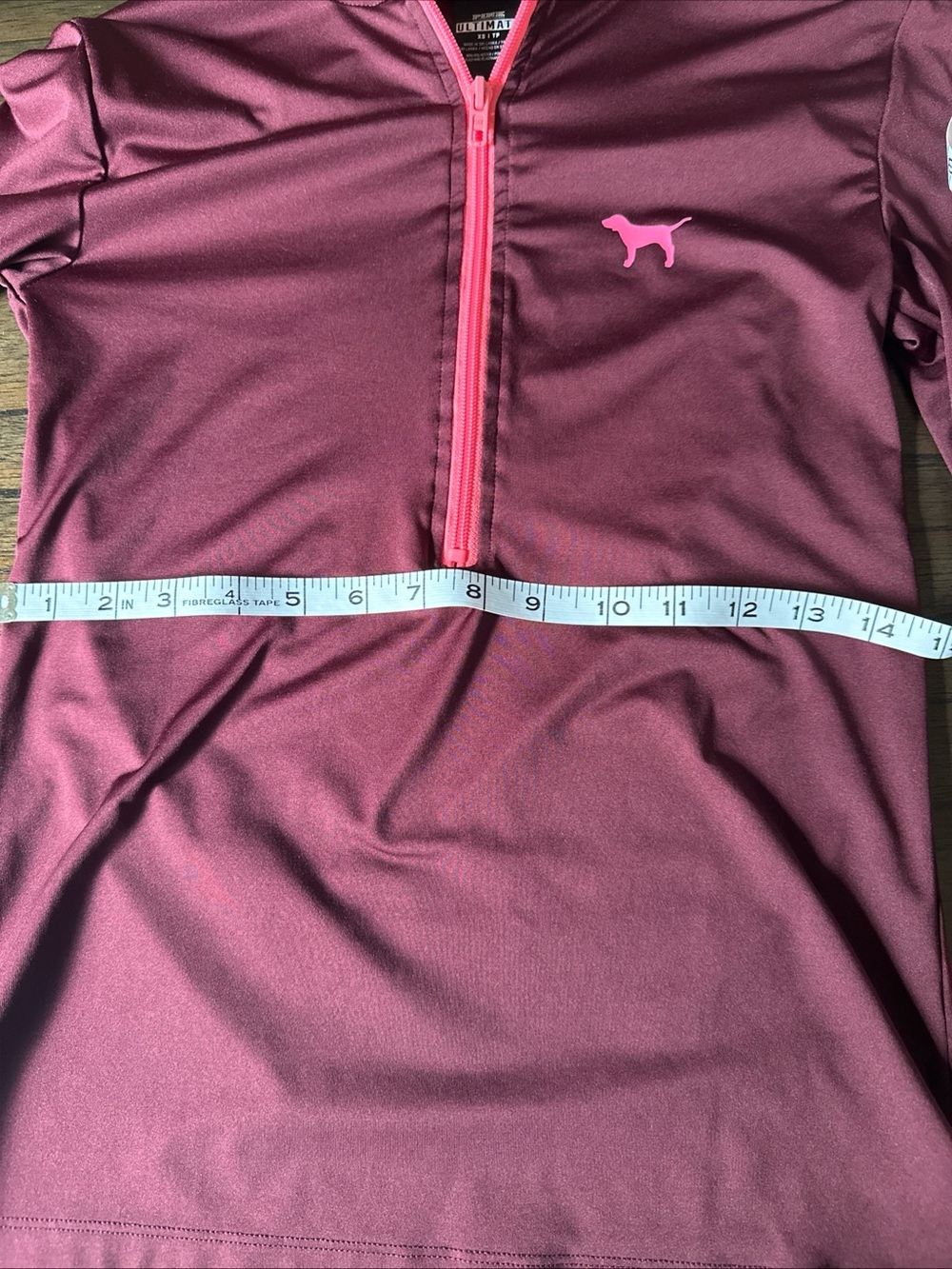 PINK Victoria's Secret by Victoria's Secret Women’s Maroon Half-Zip Long sleeve - Picture 4 of 6